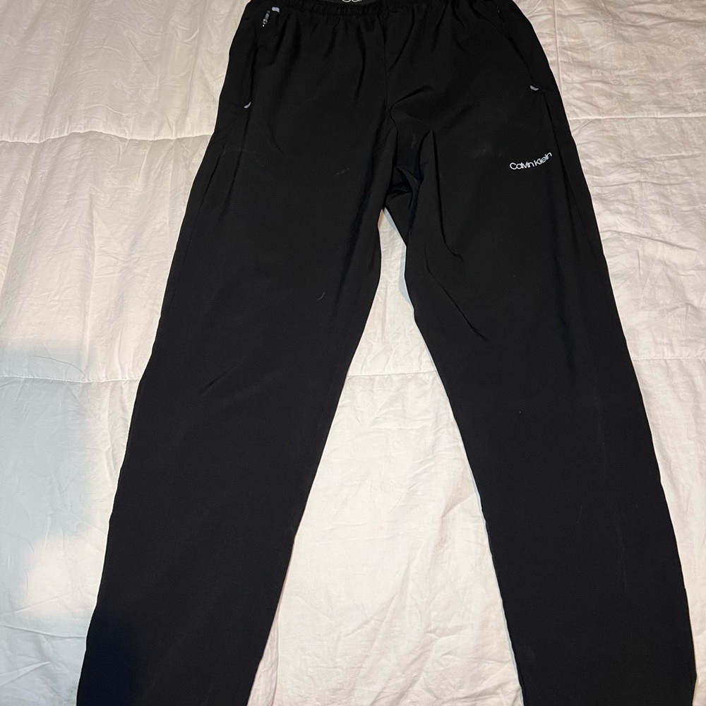 Calvin Klein Black Sweatpants with Drawstring Waistband